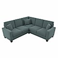 Bush® Furniture Stockton 87"W L-Shaped Sectional Couch, Turkish Blue Herringbone, Standard Delivery