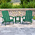 Flash Furniture Charlestown All-Weather Poly Resin Wood Adirondack Chairs With Side Table, Green 1 thumbnail image