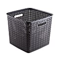 See Jane Work® Plastic Weave Bins, 11 1/4"H x 12 1/2"W x 12 1/2"L, Black 1 thumbnail image