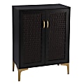 SEI Furniture Rolliston 2-Door 28"W Bar Cabinet, Black/Gold 1 thumbnail image