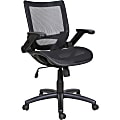 Lorell® Flipper Arm Mid-Back Mesh Task Chair, Black