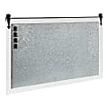 Kate and Laurel Cates Barn Door Framed Magnet Board, Metal, 26” x 40”, Silver, White Wood Frame 1 thumbnail image