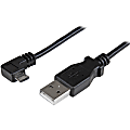 StarTech.com 0.5 m Right Angle Micro USB Cable - Charge and Sync Cable - USB to Micro USB - 24 AWG - 1.64 ft USB Data Transfer Cable for Tablet, Notebook, Phone - First End: 1 x Type A Male USB - Second End: 1 x Type B Male Micro USB - 60 MB/s