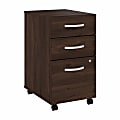 Bush® Business Furniture Hybrid 21"D Vertical 3-Drawer Mobile File Cabinet, Black Walnut, Standard Delivery