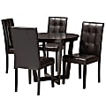 Baxton Studio Vida Dining Set, 29-15/16”H x 35-7/16”W x 35-7/16”D, Dark Brown 1 thumbnail image