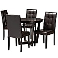 Baxton Studio Vida Dining Set, 29-15/16”H x 35-7/16”W x 35-7/16”D, Dark Brown