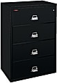 FireKing® UL 1-Hour 44-1/2"W Lateral 4-Drawer File Cabinet, Metal, Black, White Glove Delivery