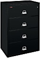 FireKing® UL 1-Hour 44-1/2"W x 22-1/8"D Lateral 4-Drawer Fireproof File Cabinet, Black, White Glove Delivery 1 thumbnail image