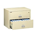 FireKing® UL 1-Hour 31-1/8"W x 22-1/8"D Lateral 2-Drawer Fireproof File Cabinet, Parchment, White Glove Delivery 1 thumbnail image