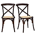 Eurostyle Neyo Side Chairs, Natural/Walnut, Set Of 2 Chairs