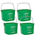 Alpine Cleaning Buckets, 8 Qt, Green, Pack Of 4 Buckets