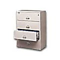 FireKing® UL 1-Hour 31-1/8"W x 22-1/8"D Lateral 4-Drawer Fireproof File Cabinet, Platinum, White Glove Delivery