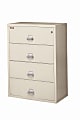 FireKing® UL 1-Hour 22-1/8"W x 37-1/2"D Lateral 4-Drawer Fireproof File Cabinet, Parchment, White Glove Delivery