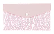 Office Depot® Brand Poly Envelope, 2" Expansion, Check Size, Pink Floral 1 thumbnail image
