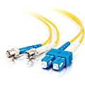 C2G 5m SC-ST 9/125 OS1 Duplex Singlemode PVC Fiber Optic Cable (USA-Made) - Yellow - Fiber Optic for Network Device - SC Male - ST Male - 9/125 - Duplex Singlemode - OS1 - USA-Made - 5m - Yellow