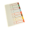 SJ Paper Side-Tab Table Of Contents Dividers, 8-Tab, Legal Size, Ivory/Multicolor