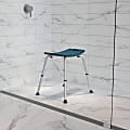 Flash Furniture Hercules Adjustable Bath And Shower Chair With Non-Slip Feet, 21-1/2"H x 19"W x 17"D, Navy