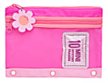 Office Depot® Brand 3-Ring Pencil Pouch With 10 Mini Erasers, 7" x 9-11/16", Pink 1 thumbnail image