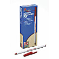 SKILCRAFT® Alphabasic Ballpoint Pens, Medium Point, White Barrel, Red Ink, Pack Of 12 (AbilityOne 7520-01-557-3166)