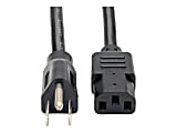 Eaton Tripp Lite Series Computer Power Cord, NEMA 5-15P to C13 - Heavy-Duty, 15A, 125V, 14 AWG, 12 ft. (3.66 m), Black - P007012 1 thumbnail image