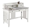 See Jane Work® Charlotte Faux Marble Desk With Hutch, 39"H x 47 1/4"W x 23 1/2"D, White