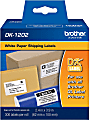 Brother DK-1202 White Die-Cut Labels, DK1202, 2.4" x 3.9", Pack Of 300