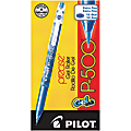 Pilot® Gel Ink Rollerball Pens, P-500, Extra-Fine Point, 0.5 mm, Blue Barrel, Blue Ink, Pack Of 12 Pens