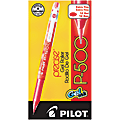 Pilot® Gel Ink Rollerball Pens, P-500, Extra-Fine Point, 0.5 mm, Red Barrel, Red Ink, Pack Of 12 Pens