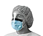 Medline Basic Procedure Face Masks With Eye Shields, Blue, 25 Masks Per Box, Case Of 4 Boxes