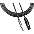 Audio-Technica XLRF - 1/4" Cable for Balanced Microphones with Pin 2 Hot. 10' (3.0 m) Length - 10 ft 6.35mm/XLR Audio Cable for Microphone, Audio Device - First End: 1 x 6.35mm Audio - Male - Second End: 1 x XLR Audio - Female - Shielding - Black