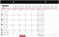 Office Depot Monthly Desk Calendar, 17" x 11", White, January To December 2022, OD201000