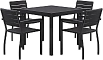 KFI Studios Eveleen 5-Piece Outdoor Patio Set, 33-13/16”H x 55”W x 32”D, Black