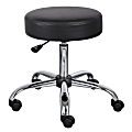 Boss Office Products Medical Stool With Antimicrobial Vinyl, Black/Chrome