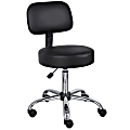 Boss Office Products Medical Stool With Back And Antimicrobial Vinyl, Black/Chrome 1 thumbnail image