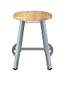 National Public Seating Titan Stool, 18", Natural Wood/Gray 1 thumbnail image