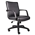 Boss Office Products Ergonomic Bonded Leather Executive Mid-Back Chair, Black 1 thumbnail image