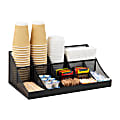 Mind Reader Network Collection 11-Compartment Coffee Cup and Condiment Organizer, 6-53/8"H x 9-1/2"W x 17-63/8"D, Black