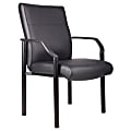 Boss Office Products Faux Leather Mid-Back Guest Chair, Black