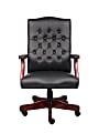 Boss Office Products Traditional Ergonomic High-Back Executive Chair, 47"H,Black/Mahogany 1 thumbnail image