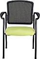 WorkPro® Spectrum Series Mesh/Vinyl Stacking Guest Chair With Antimicrobial Protection, With Arms, Lime, Set Of 2 Chairs, BIFMA Compliant