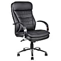 Boss Office Products Ergonomic High-Back Executive Chair, 49"H x 27"W x 32-1/2"D, Black/Chrome