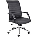 Boss Office Products High-Back Executive Chair, 43-1/2"H x 27-1/2"W x 32"D, Black/Chrome