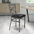 Flash Furniture Clear-Coated X-Back Restaurant Accent Chair, Black 1 thumbnail image