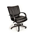 Boss Office Products Bonded Leather Executive Mid-Back Chair, 42 1/2"H x 27"W x 27"D, Black