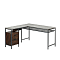 Sauder® Market Commons 56"W L-Shaped Corner Desk, Rich Walnut/Slate Gray
