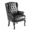 Boss Office Products Wingback Traditional High-Back Chair, Black/Mahogany