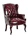 Boss Office Products Traditional High-Back Chair, 41-1/2"H, Burgundy/Mahogany