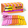 Post-it Super Sticky Pop Up Notes, 3 in x 3 in, 18 Pads, 90 Sheets/Pad, 2x the Sticking Power, Energy Boost Collection