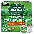 Green Mountain Coffee® Single-Serve Coffee K-Cup®, Decaffeinated, Vermont Country Blend®, Carton Of 96, 4 x 24 Per Box
