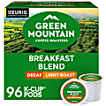 Green Mountain Coffee Roasters® Single-Serve Coffee K-Cup®, Decaffeinated, Breakfast Blend, Carton Of 96, 4 Boxes of 24 pods 1 thumbnail image